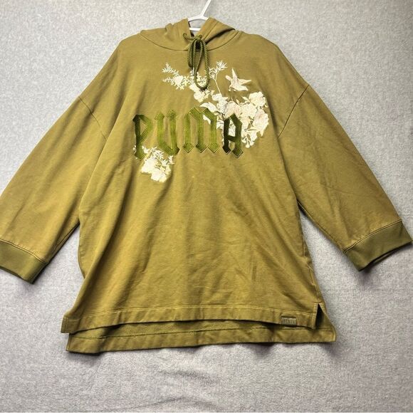 Rihanna Tops - Fenty X Puma by Rihanna Hoodie Sweatshirt Oversized Green Embroidered‎ Size S
